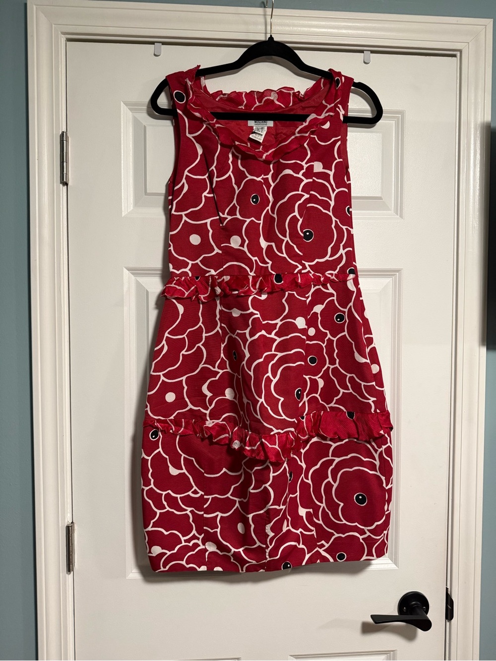 Moschino Red Floral Sleeveless Mini Dress